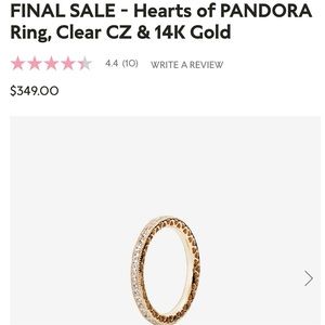 Hearts of PANDORA Ring, Clear CZ & 14K Gold